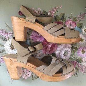 No. 6 suede clogs